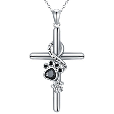 Collar de Patita y Cruz de Plata Esterlina 925